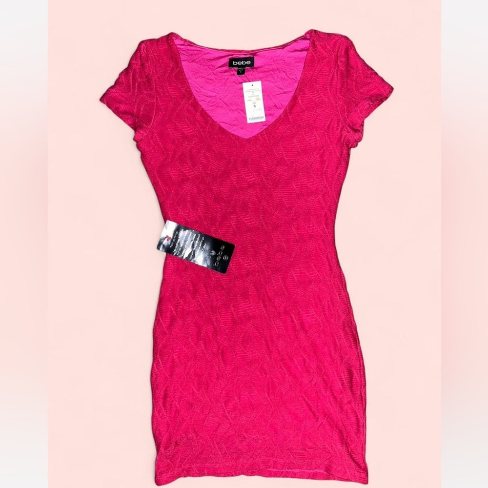 BEBE Bang Bang Boheme Textured Body Con Dress size S NWT
